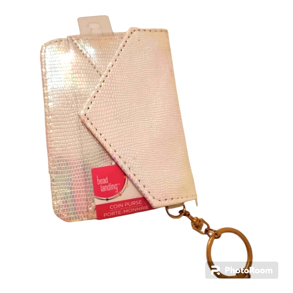 Faux Leather Card Holder Wallet Keychain
